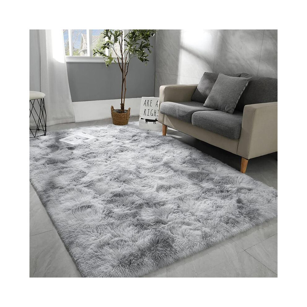 (pebble lime, 120cmX160cm/47.20inchX63.00inch) Modern Style Faux Fur Rug, 1 Count Soft Floor Mat, Decorative Carpet for Home Living Room Bedroom Study-image-OPC-PKJCVCP-NEW