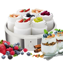 Yogurt Machine 1.26L Reusable 180ML Glass Jars, 7-Pack, Constant Temperature, One-Click Start, Automatic Yogurt Maker