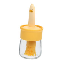 Silicone Oil Brush Bottle For Grilling And Cooking, Heat-Resistant Basting Brush, Easy Oil Application, 17x7x7cm, Yellow