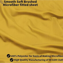 (Ochre, Single) 30cm Deep Microfiber Fitted Sheet – Ultra Soft, Non-Iron, Hypoallergenic Bed Sheet UK
