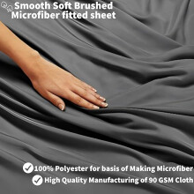 (Charcoal, Single) 30cm Deep Microfiber Fitted Sheet – Ultra Soft, Non-Iron, Hypoallergenic Bed Sheet UK