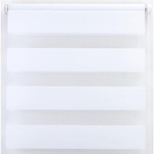 (White, 94 x 165) Day & Night Zebra Roller Blind - Sheer & Blackout | No-Drill Easy Fit | 100% Polyester Double-Layered | UK Seller