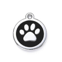 Zinc Alloy Dog Tag Pet Tag Anti Lost Dog Tag Id Card Glitter Footprint Engraving Dog Tag5pcs