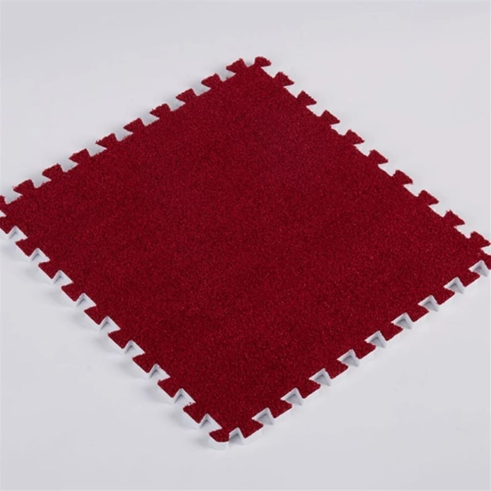 Eva Foam Plush Play Mat 20 Pieces 30X30 Cm Interlocking Tiles Soft Carpet For Home And Commercial Decor Dark/Red