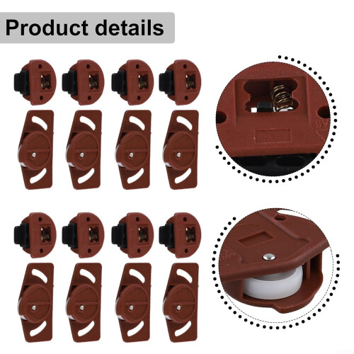 Cupboard Sliding Door Rollers and Guides Set 4/8 Pair Nylon Wardrobe Runner Wheels Replacement Hardware Easy Install 2
