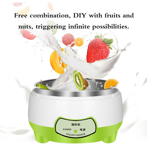Electric Yoghurt Making Machine, Green 1.2L, Stainless Steel Liner, Temperature Controlled, Multi-Function Yoghurt Maker 1
