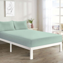 (Duck Egg, Pillowcase Pair Pack) Extra Deep Fitted Bed Sheets 16"/40cm Deep Pockets With Elasticated Corners | Bedding & Linen Easy Iron All Seasons 52% Polyester 48% Cotton