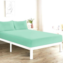 (Mint, Pillowcase Pair Pack) Extra Deep Fitted Bed Sheets 16"/40cm Deep Pockets With Elasticated Corners | Bedding & Linen Easy Iron All Seasons 52% Polyester 48% Cotton
