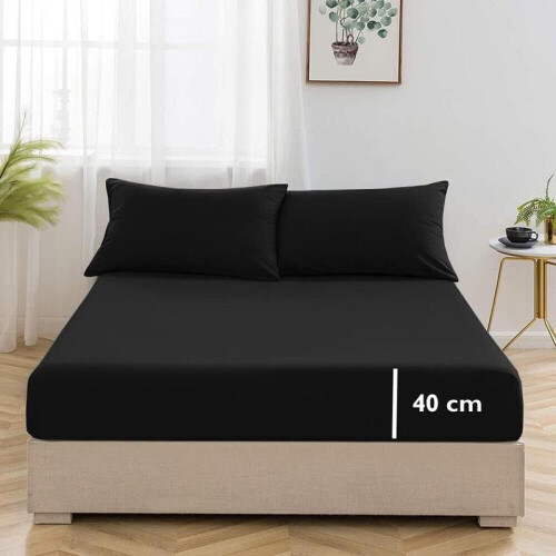 (Mint, Single) Extra Deep Fitted Bed Sheets 16"/40cm Deep Pockets With Elasticated Corners | Bedding & Linen Easy Iron All Seasons 52% Polyester 48% Cotton 2