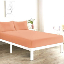 (Peach, Super King) Extra Deep Fitted Bed Sheets 16"/40cm Deep Pockets With Elasticated Corners | Bedding & Linen Easy Iron All Seasons 52% Polyester 48% Cotton