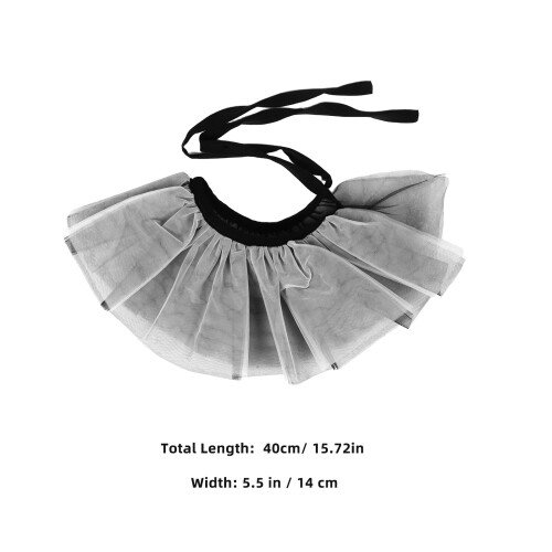 collar falso retro de malla tule capas blanco negro 1