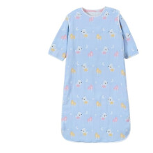 Sleeping Bag Wearable Blanket All-Season Cotton Toddler Bag With Anti-Kick Quilt Blue Dog Size 110