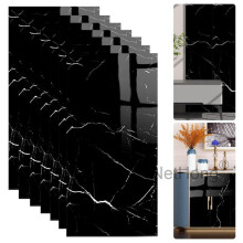 (F) 10 Packs Self-Adhesive Marble PVC Cladding Wall Panels for Kitchen Bathroom adhesive wall tiles peel stick wallpaper 3d wall stickers