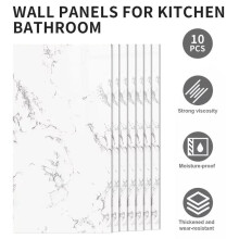 (M) 10 Packs Self-Adhesive Marble PVC Cladding Wall Panels for Kitchen Bathroom adhesive wall tiles peel stick wallpaper 3d wall stickers