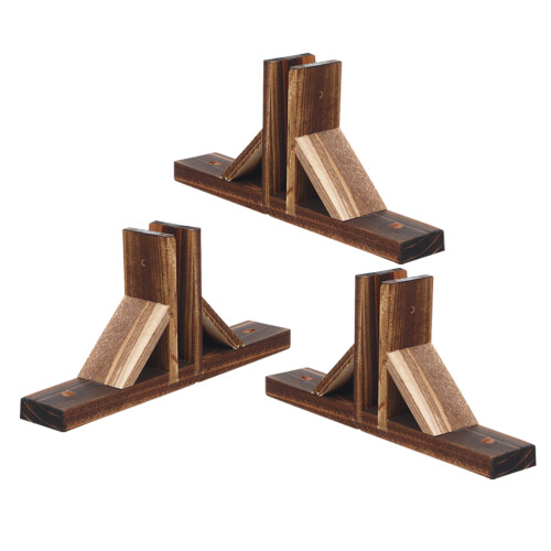 3Ud Base De Madera Para Valla Jardín Estable Y Resistente Marrón Claro