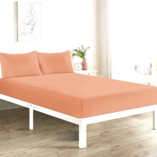 (Peach, Super King Fitted Sheet) Fitted Sheet 25cm Deep Single Double King Super King Sizes Polycotton Wrinkle Fade Shrink Resistant Fitted Sheets Ultra Soft Polycotton All