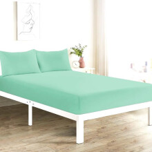 (Mint, Single Fitted Sheet) Fitted Sheet 25cm Deep Single Double King Super King Sizes Polycotton Wrinkle Fade Shrink Resistant Fitted Sheets Ultra Soft Polycotton All