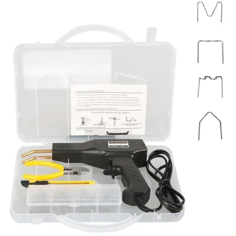 Welding Kit 50W Plastic Welder 2-In-1 Plastic Repair Kit With 200 Rods Hot Stapler Soldering Gun Car Bumper Repair Black 9016109930002