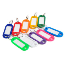 20 Pack Tough Plastic Key Tags Keychain Key Ring ID Label Tags Random Colors