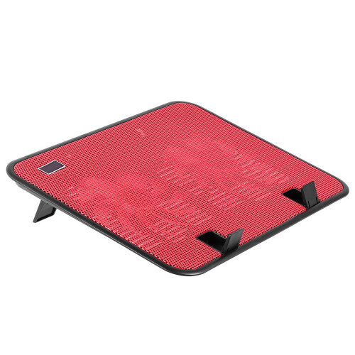 14 inch laptop koelmat met 5v usb ventilator van rood metaal