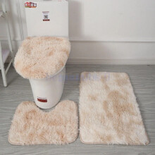 (01 beige) Bathroom Non-Slip Carpet Set Pedestal Rug+Lid Toilet Seat Cover+Bath Mat Pad HOT