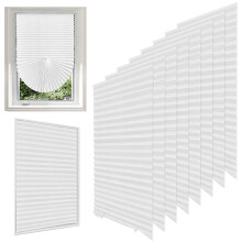 Temporary Blinds 8-Pack, 60x150cm Self-Adhesive No-Drill Blinds, White, Easy Cut And Fit, Blackout Thermal Privacy