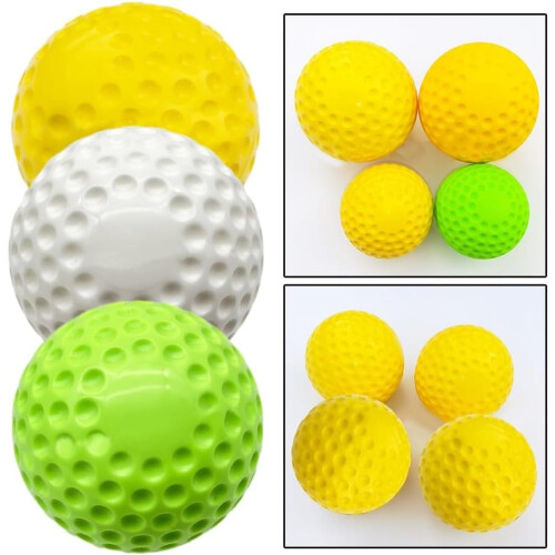 Dimpled Baseballs PU Material 9-Inch Yellow Practice Ball For Hitting Drills 2