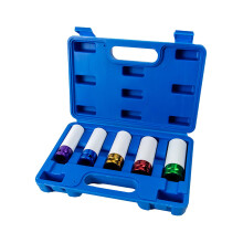 Heavy Duty Socket 1/2 Inch Colorful Pneumatic Tire Sleeve Set For Wheel Lug Nut Protection Wheel Maintenance 5 Piece