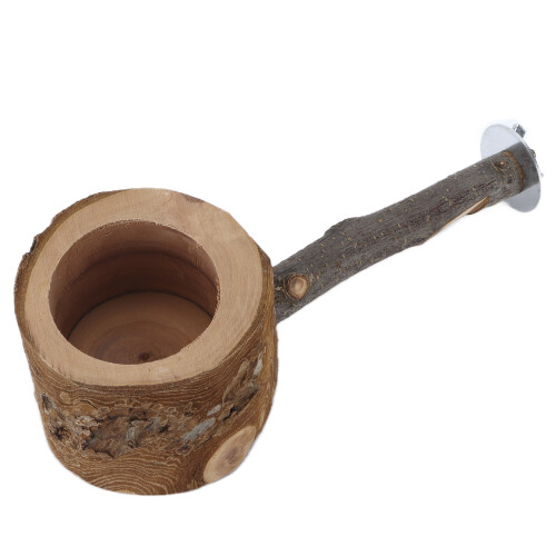Futternapf aus Holz für Papageien, sicher, 2