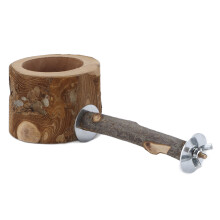 Futternapf aus Holz für Papageien, sicher,