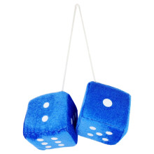 Fluffy Dice For Car, Blue 7x7 Cm, Pair Furry Car Dice, Hanging Furry Dice, Personalised Car Accessories