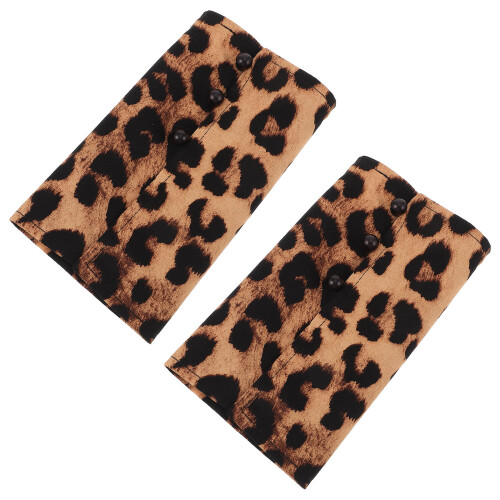 1 paio maniche finte stampa leopardata per blusa camicetta giacca