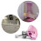 8St Kristalglas Ladegrepen Set Roze Handvatten 7