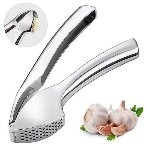 Stainless Steel Kitchen Garlic Press, Comfortable Grip, for Kitchen, Restaurant, Durable, Easy to Use, Effective