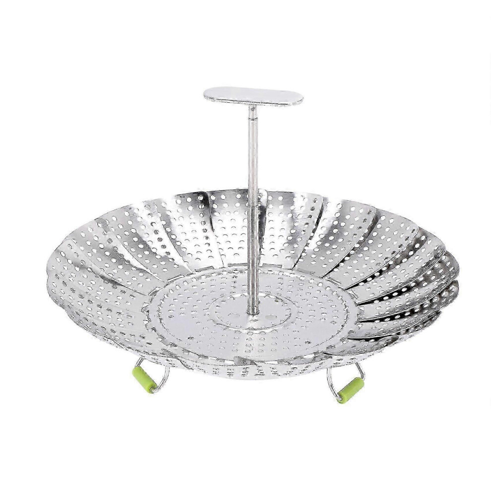 Stainless Steel Foldable Vegetable Steamer Basket, Compatible with Food Cooking, Expandable to Fit Various