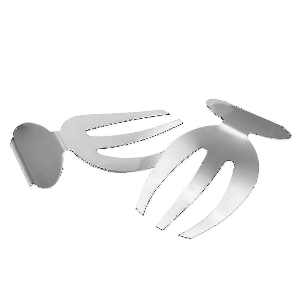 Set of 2 stainless steel salad tongs