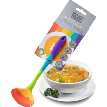 Mini Rainbow Silicone Ladle Spoon - Dishwasher Safe. Ideal for non-stick pans. Hygienic alternative to wood. Odor, stain and heat resistant (260