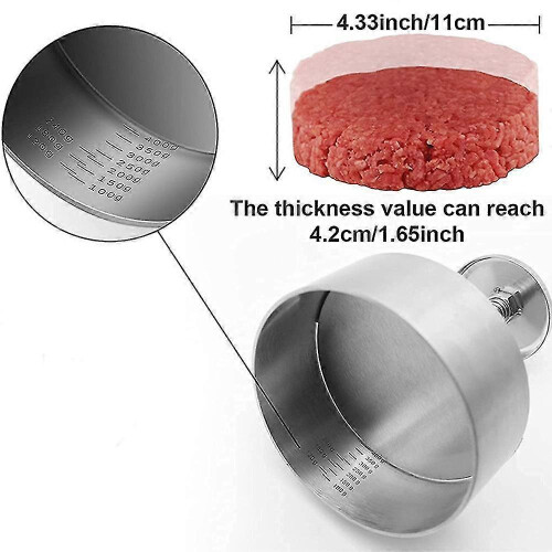Stainless Steel Manual Hamburger Press Adjustable Burger Press for Ground Steak BBQ Kitchen Tools 2