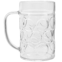 530ml Clear Plastic Beer Mug with Handle, Ideal for Home, Bar or Parties
