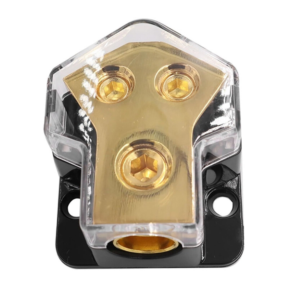 2 Way Power Distribution Block 1 In 2 Out Car Audio Amplifier Connecting Block, Plastic And Copper 9354506782887