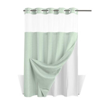 (Mint Green, 72*75inch) Waffle Pattern Shower Curtain, 1 Count Double Layer Waterproof Shower Curtain, Removable Shower Curtain with Snaps, Bathroom Supplies