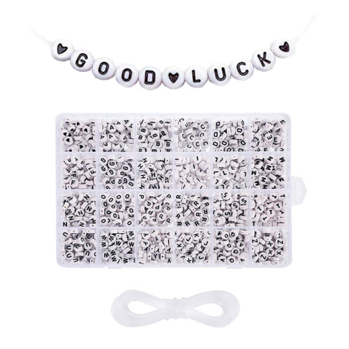 Assorted Color Acrylic Alphabet Letter Beads for DIY Bracelets 1