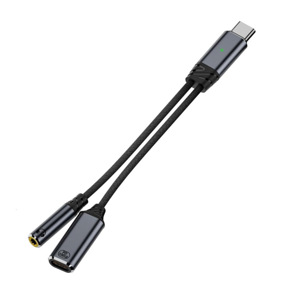 Type C To 3.5Mm Earphone Adapter 15Cm Usb-C Pd100w Female Charging Cord Durable For Travel And Daily Commute Grey 9393856795383