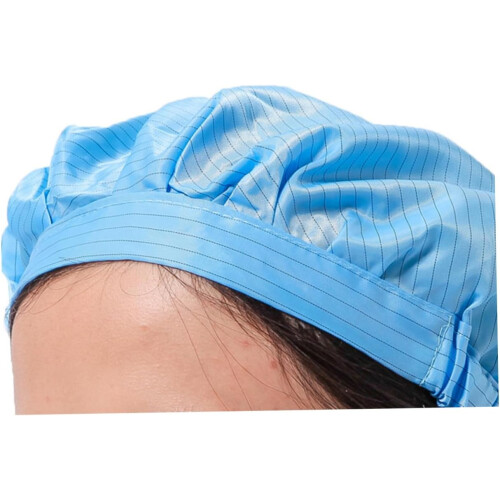 Anti-Static Working Hats 4-Piece, Mesh Window Polyester Cap For Electronics, Cleanroom; Reusable Headwear, Blue 1
