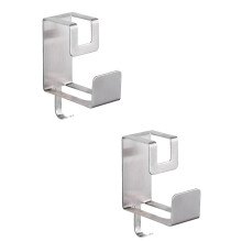 2Pcs Drill-Free Washbasin Hanger Wall Storage Rack With Hook