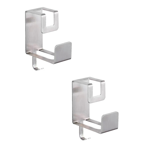 2Pcs Drill-Free Washbasin Hanger Wall Storage Rack With Hook