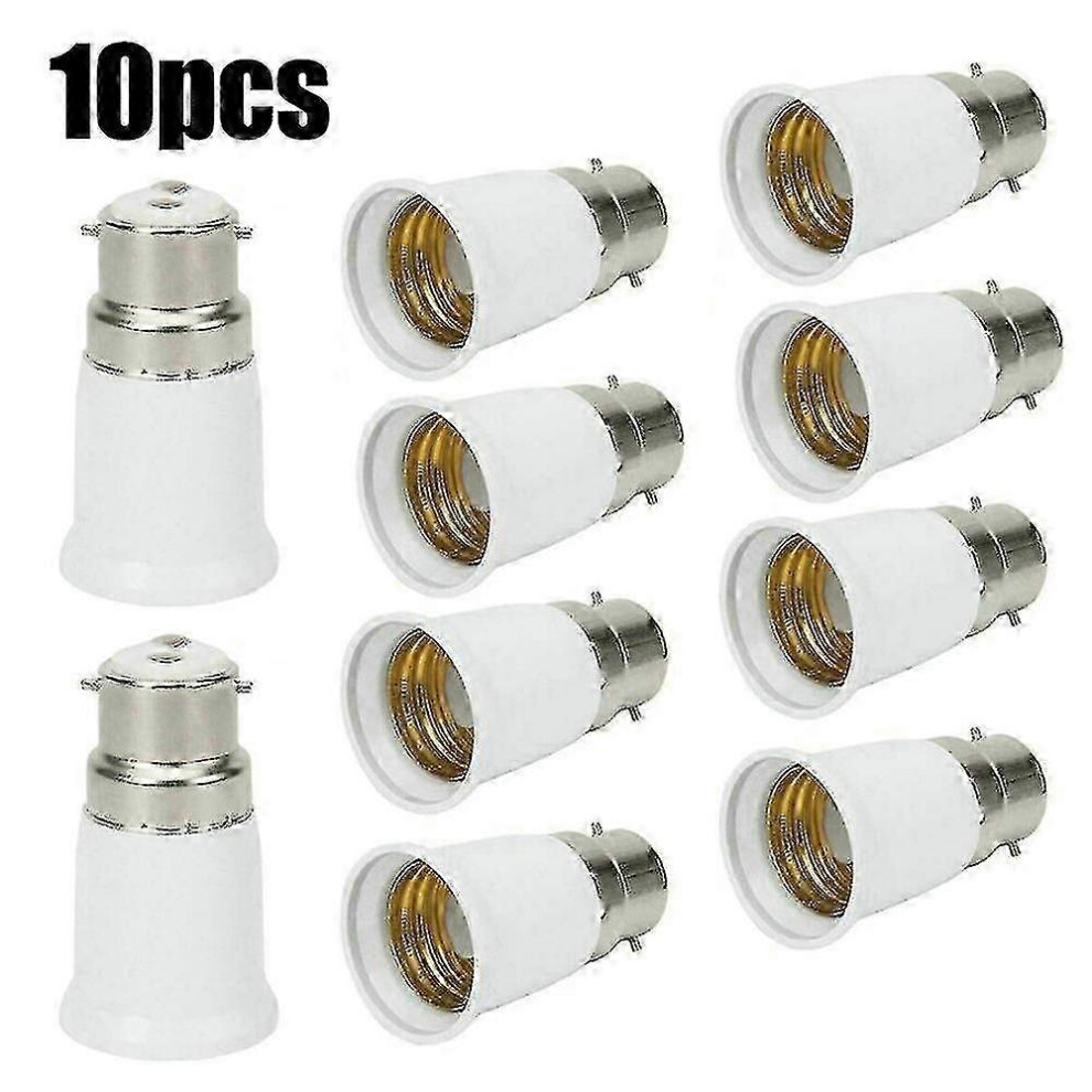 10pcs BC B22 to ES E27 Adapter Bayonet Base Edison Screw Bulb Converter