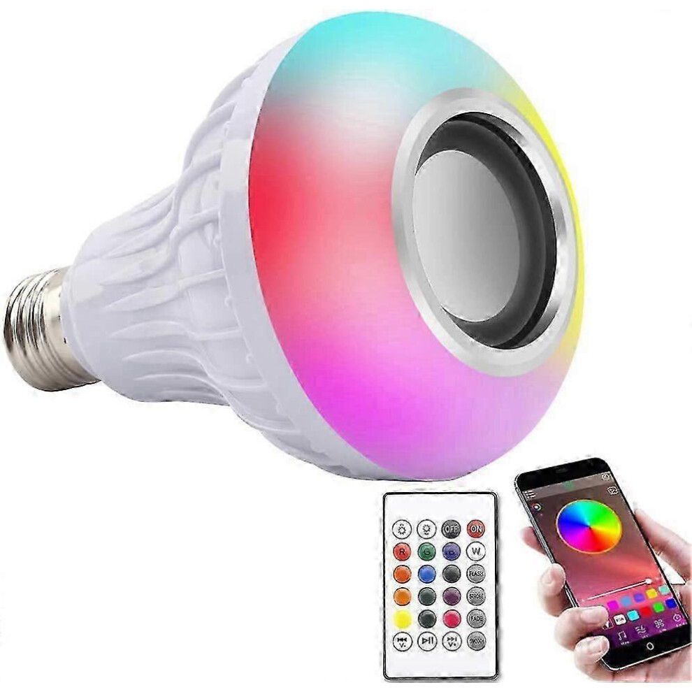 E27 12W RGB Bluetooth LED Bulb with Remote Control