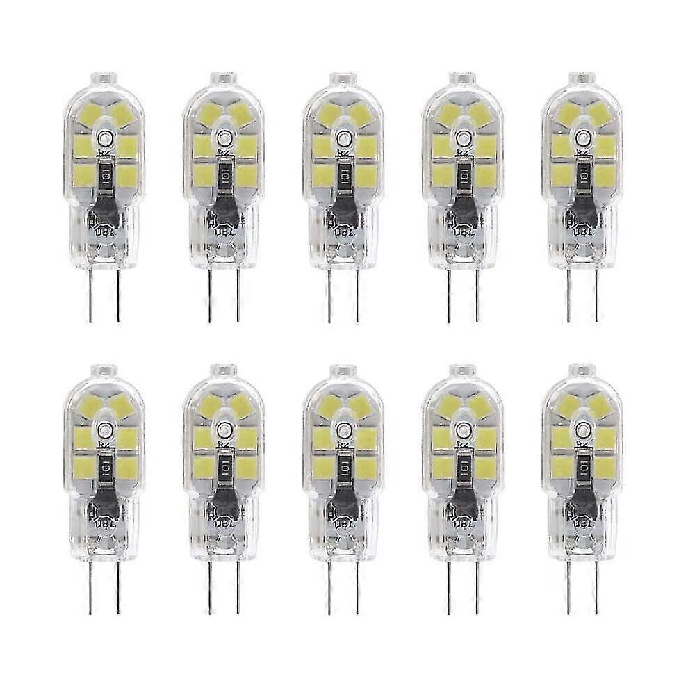 10 Pack G4 2W Led Cooker Hood Bulbs, Ac/Dc 12V, Equivalent To 20W Halogen Bulb, 200Lm, 2 Pin With Clear Pvc Cover, Cool 6000K, Not Light/White