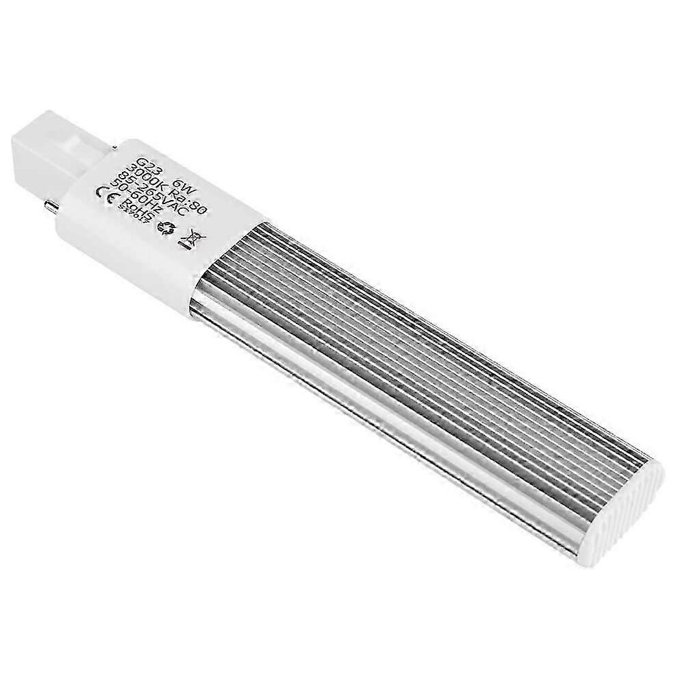 6W 2-Pin Compact Fluorescent Tube, Horizontal G23/Gx23 Base, 3000K (Warm G23) White